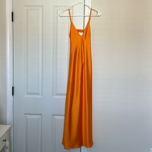 Zara Satin Effect Midi Slip Dress, Small